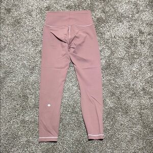 Lululemon Wunder Train HR tight 25” size 6 mauve pink EUC